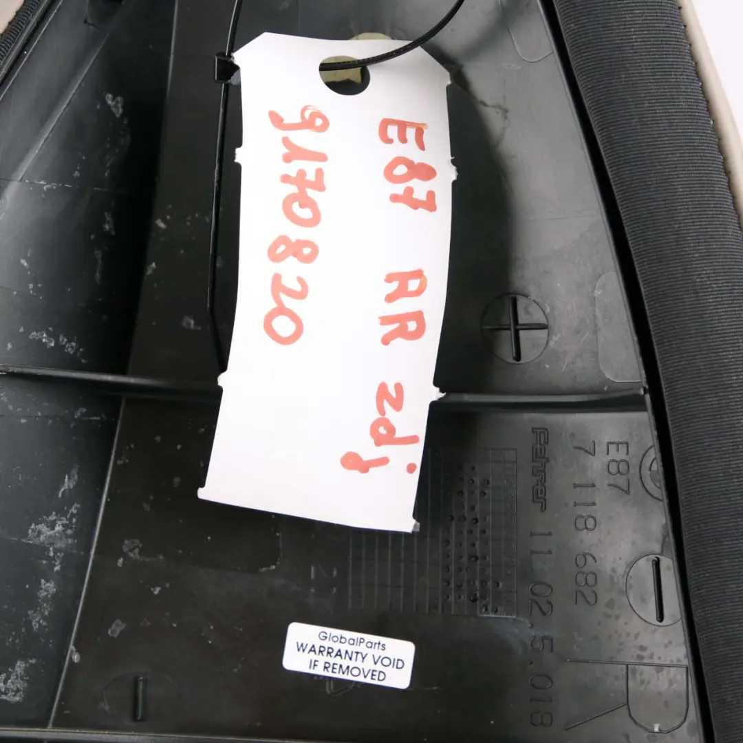 Lateral Trim Panel Cover Rear Right O/S Seats Leather Boston Beige to BMW E87 LCI with Part number 9170820 BMW E87 LCI Lateral Trim Panel Cover Rear Right O/S Seats Leather Boston Beige - SKU 9170820 - Part number 9170820