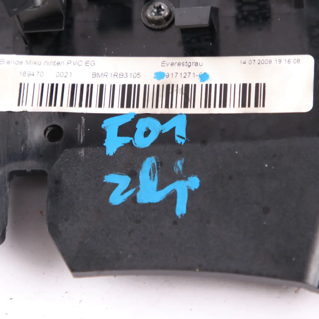 Rear Centre Console BMW F01 F02 Cover Trim Panel Storage Everest Grey - SKU 9171271 - Part number 9171271