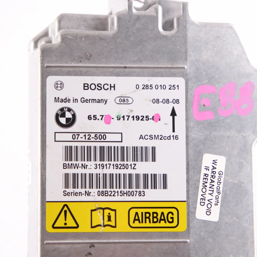 BMW E88 Convertible Air Module Sensor ECU Control Unit Module - SKU 9171925 - Part number 9171925