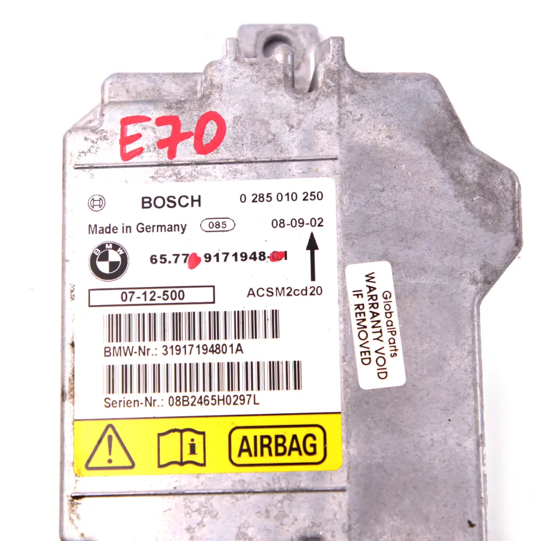 BMW X5 X6 E70 E71 Air Module Control ECU Unit Module 0285010250 - SKU 9171948 - Part number 9240083