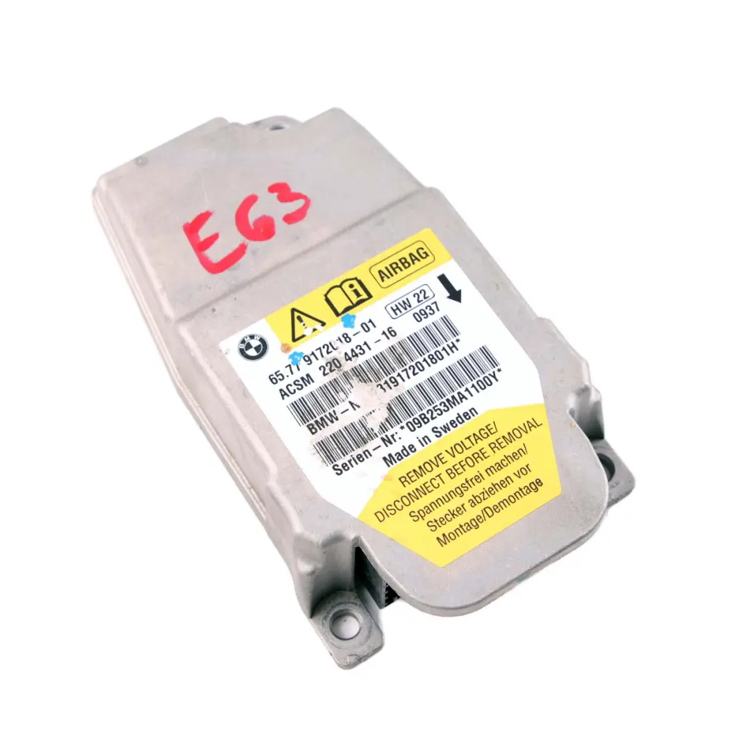 BMW E60 E61 E63 E85 Moduł Poduszek Powietrznych Airbag ECU ACSM - SKU 9172018 - Numer Części 9160557