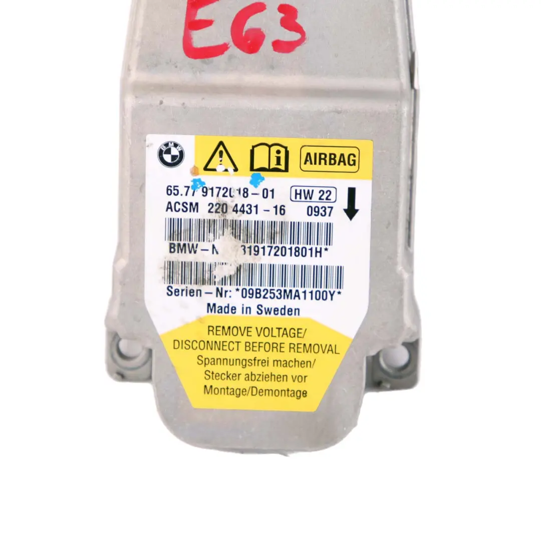 Module Control Unit Module ECU ACSM to BMW E60 E61 E63 E85 Air with Part number 9160557 BMW E60 E61 E63 E85 Air Module Control Unit Module ECU ACSM - SKU 9172018 - Part number 9160557