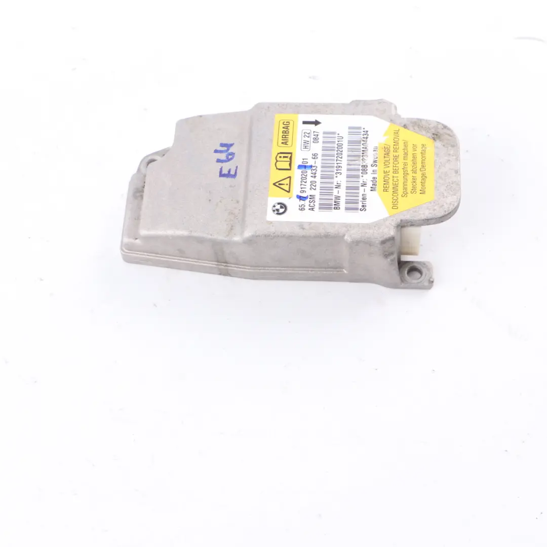 BMW E64 Convertible Airbag Sensor Módulo ECU Air Bag Unidad - SKU 9172020 - Número de pieza 9172020