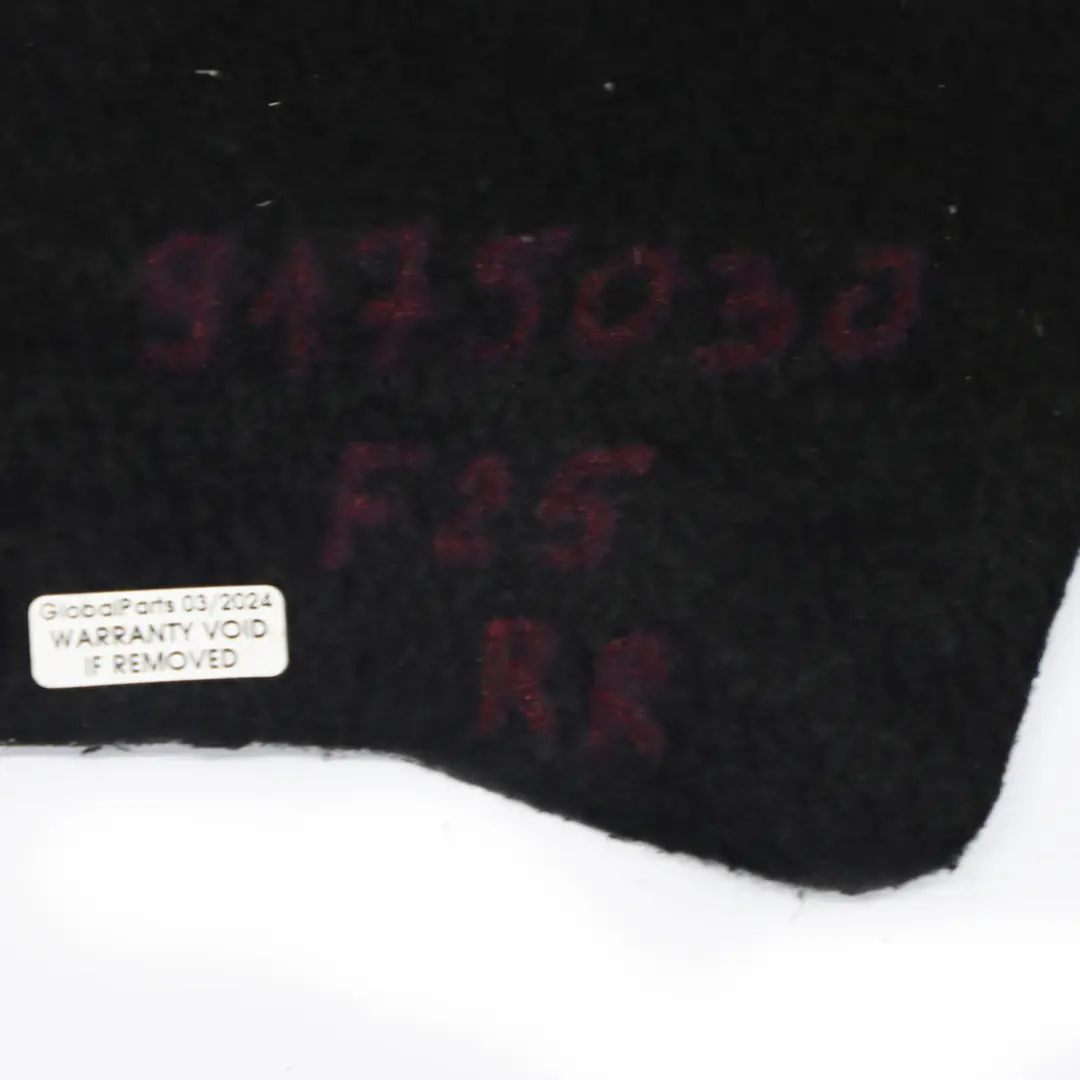 Sound Insulation BMW X3 F25 X4 F26 Wheel Arch Panel Rear Right O/S to with Part number 9175030 Sound Insulation BMW X3 F25 X4 F26 Wheel Arch Panel Rear Right O/S - SKU 9175030 - Part number 9175030