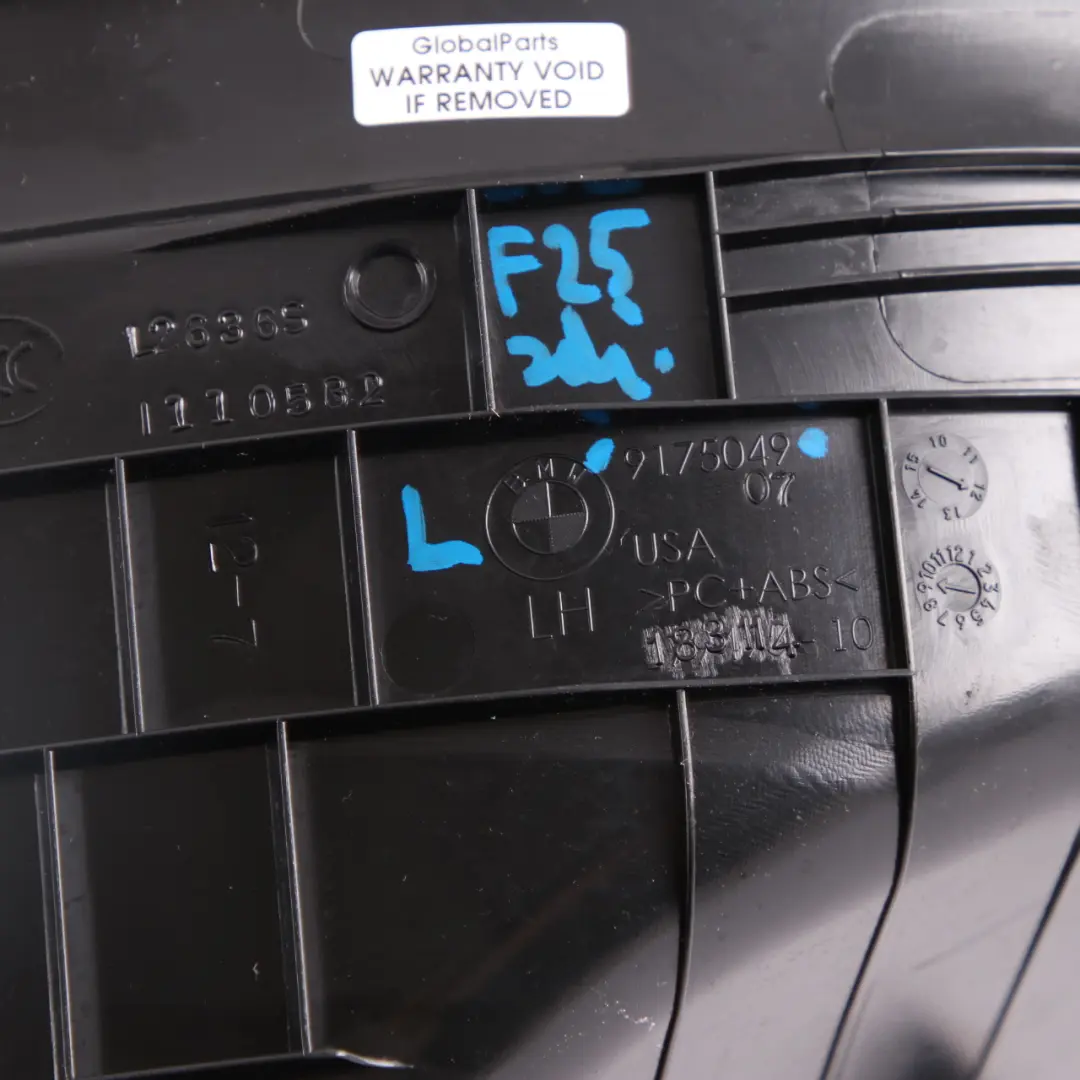  Embellecedor Umbral Puerta BMW F25 X3 Cubierta Trasera Izquierda Negro - SKU 9175049 - Número de pieza 9175049