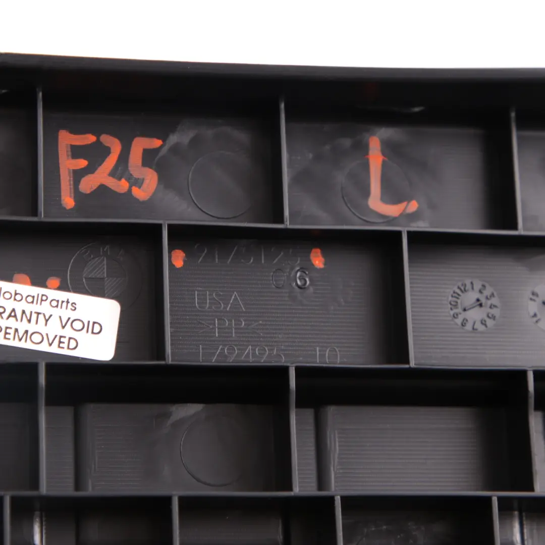 Piso Maletero Izquierdo N/S Soporte Portaequipajes para BMW X3 F25 con número de pieza 9175125 BMW X3 F25 Piso Maletero Izquierdo N/S Soporte Portaequipajes - SKU 9175125 - Número de pieza 9175125