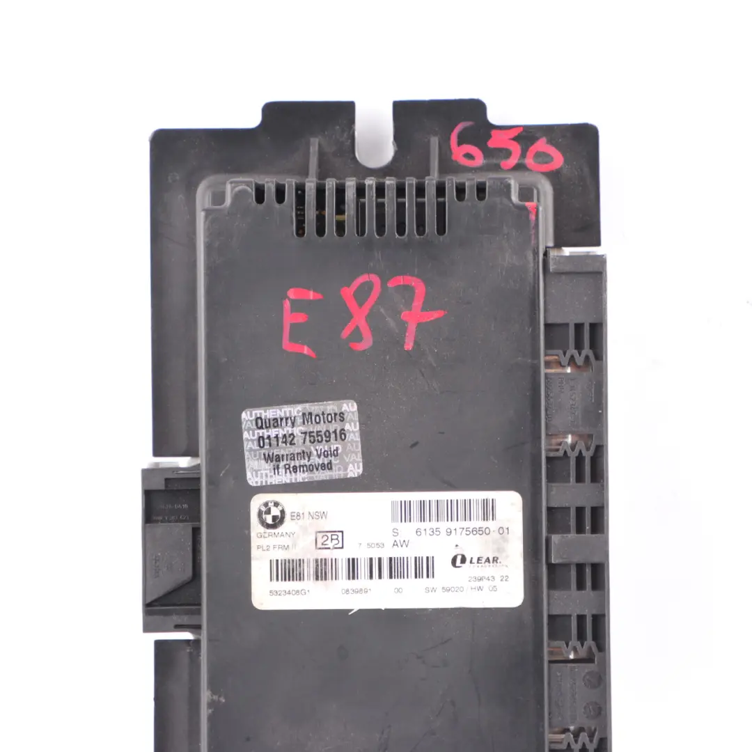 NSW ECU Light Control Unit Module Footwell Module PL2 FRM II to BMW E87 with Part number 9175650 BMW E87 NSW ECU Light Control Unit Module Footwell Module PL2 FRM II - SKU 9175650-1 - Part number 9175650