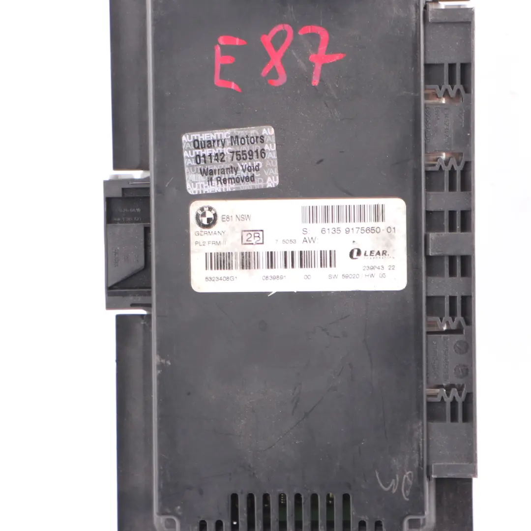 NSW ECU Light Control Unit Module Footwell Module PL2 FRM II to BMW E87 with Part number 9175650 BMW E87 NSW ECU Light Control Unit Module Footwell Module PL2 FRM II - SKU 9175650-1 - Part number 9175650