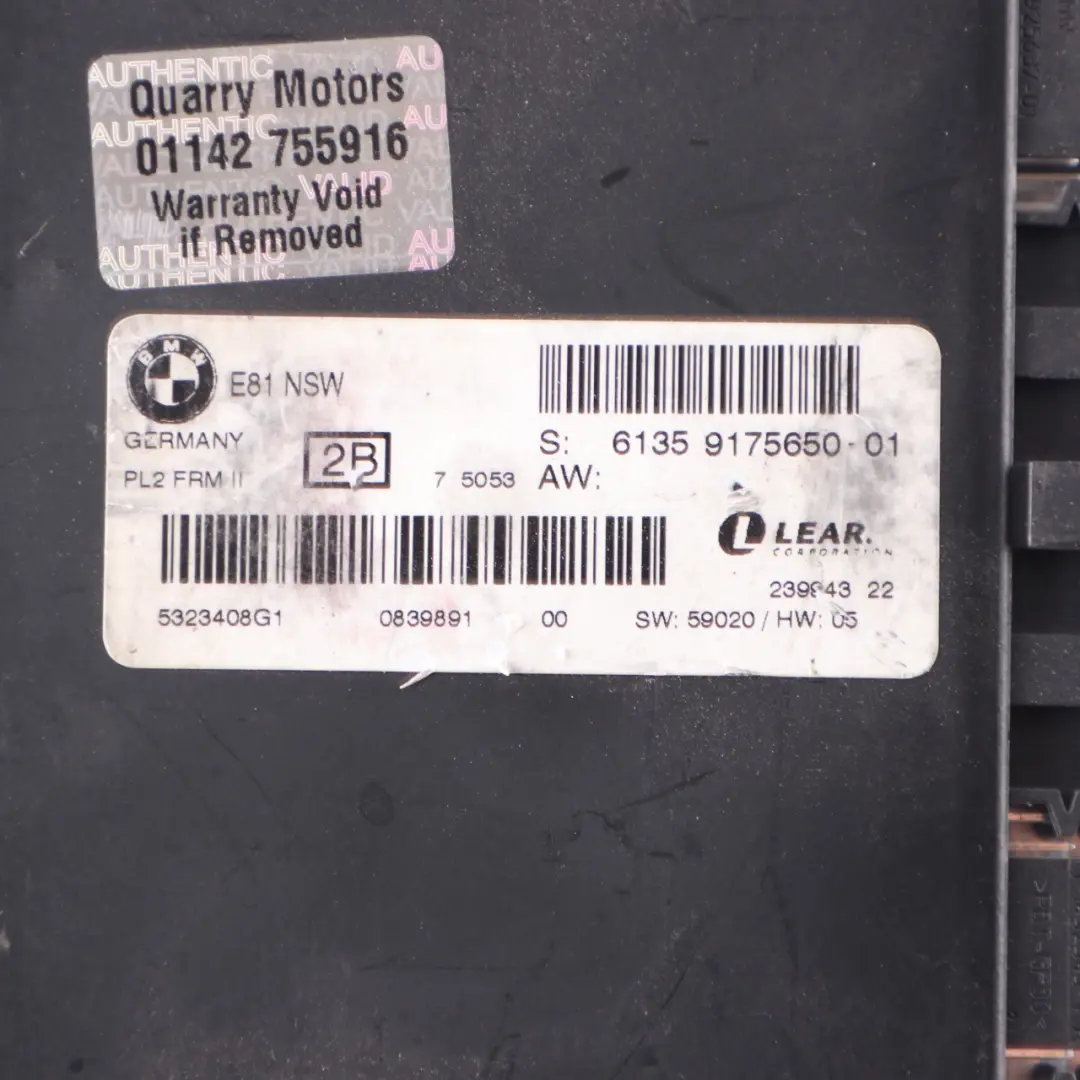 BMW E81 NSW Steuergerät Lichtkontrollmodul Einheit PL2 FRM II - SKU 9175650-1 - Teilenummer 9175650