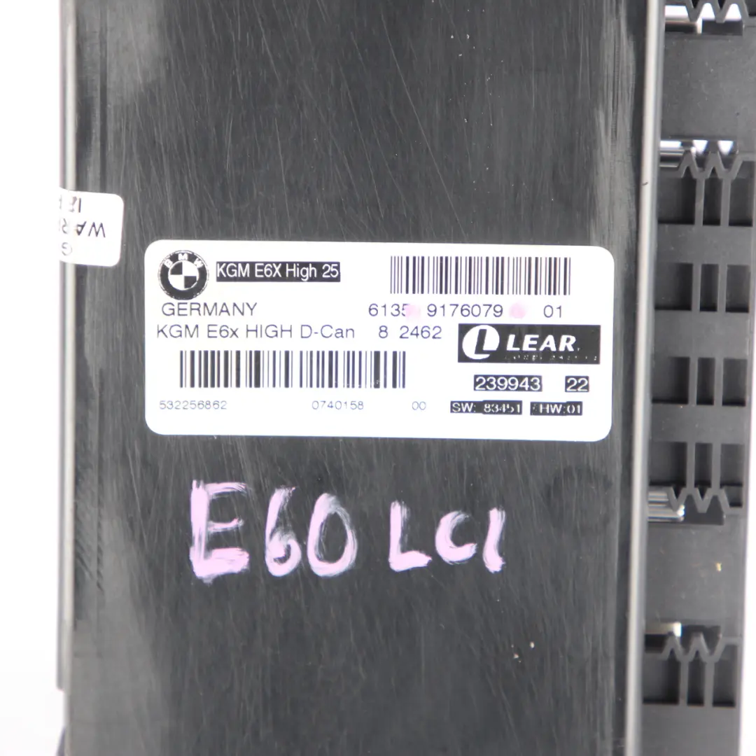 BMW E60 LCI Body Gateway Modul ECU Steuergerät KGM E6X High D-Can - SKU 9176079 - Teilenummer 9176079