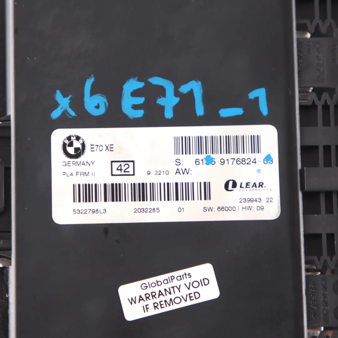 Footwell Light Control Module Unit LEAR PL4 FRM II to BMW X6 E71 with Part number 9176824 BMW X6 E71 Footwell Light Control Module Unit LEAR PL4 FRM II - SKU 9176824-1 - Part number 9176824