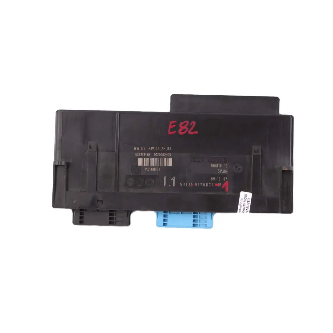 ECU Moduł Sterownik Komfortu L1 PL2 JBBFE II do BMW E82 o numerze 9176877 BMW E82 ECU Moduł Sterownik Komfortu L1 PL2 JBBFE II - SKU 9176877-1 - Numer Części 9176877