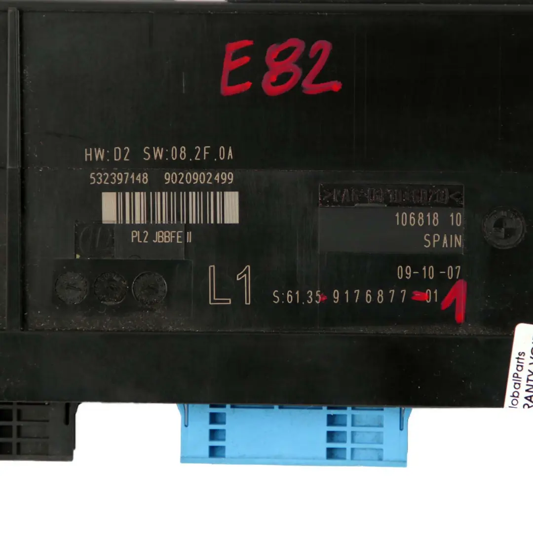 BMW 1 Series E82 ECU Body Control Module Junction Box L1 PL2 JBBFE II - SKU 9176877-1 - Part number 9176877