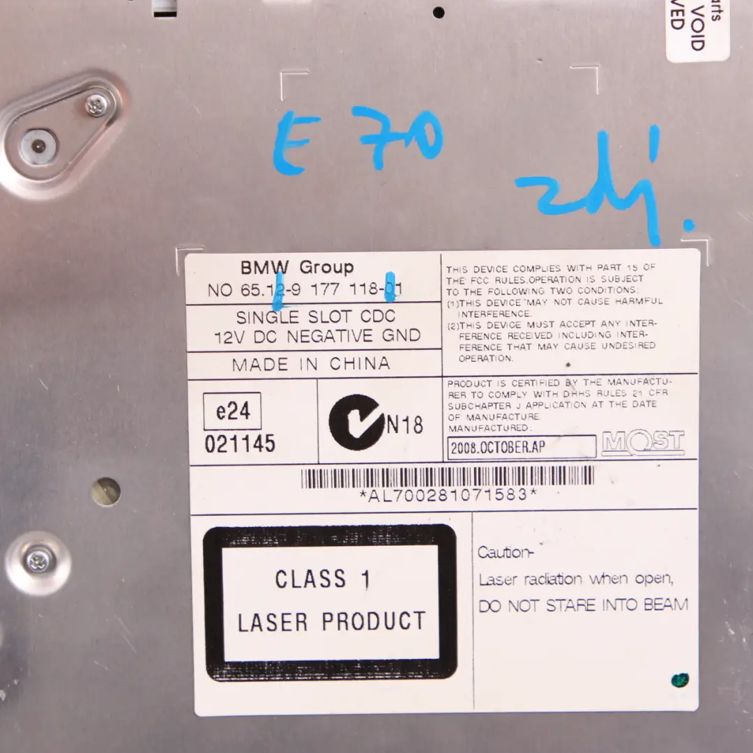  Caricatore CD BMW X5 E70 X6 E71 Mini R55 R56 R57 Unità Caricatore Dischi - SKU 9177118 - Numero di parte 9177118