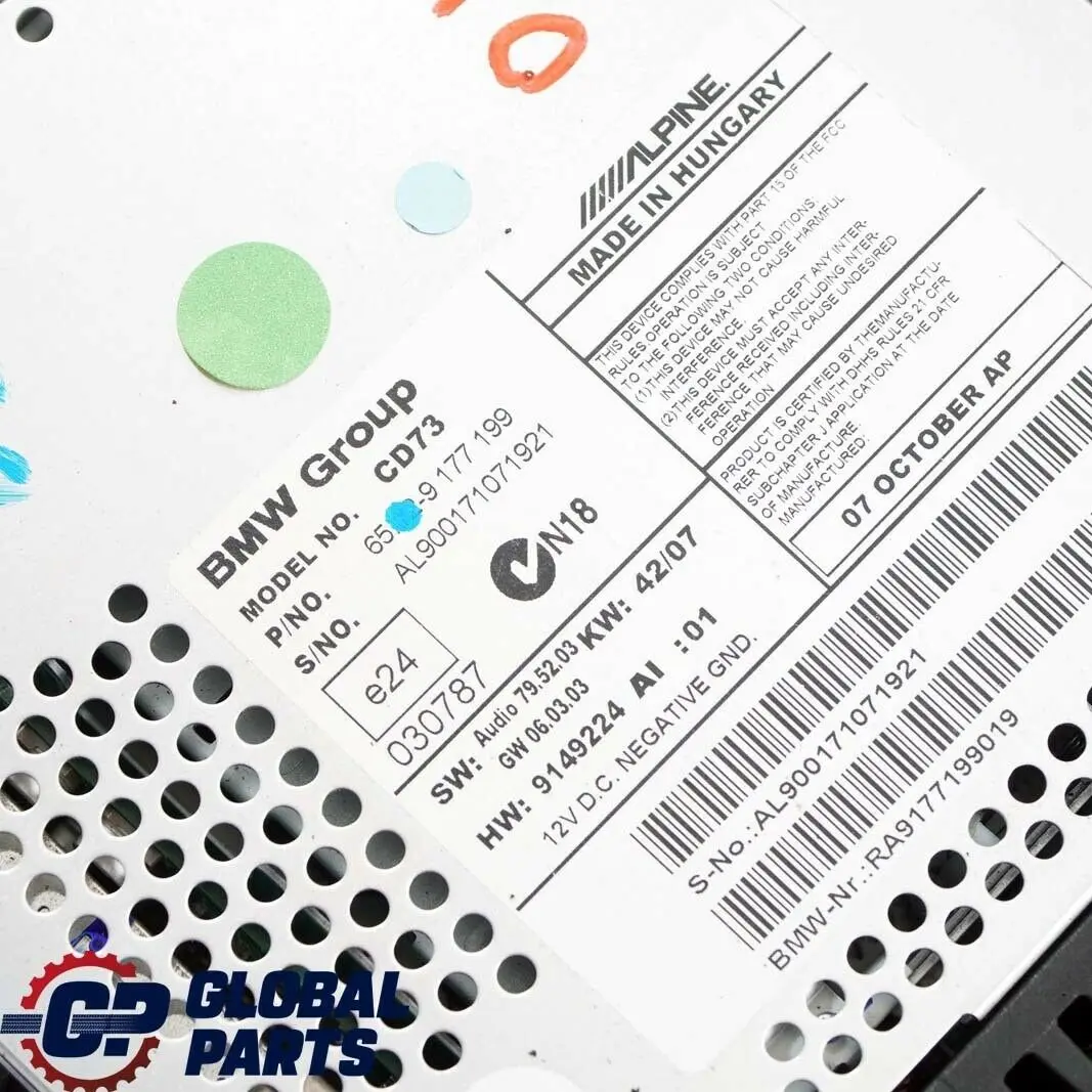 Radio CD Professional do BMW E81 E87 E88 E89 E90 E91 E92 o numerze 9177199 BMW E81 E87 E88 E89 E90 E91 E92 Radio CD Professional - SKU 9177199 - Numer Części 9177199