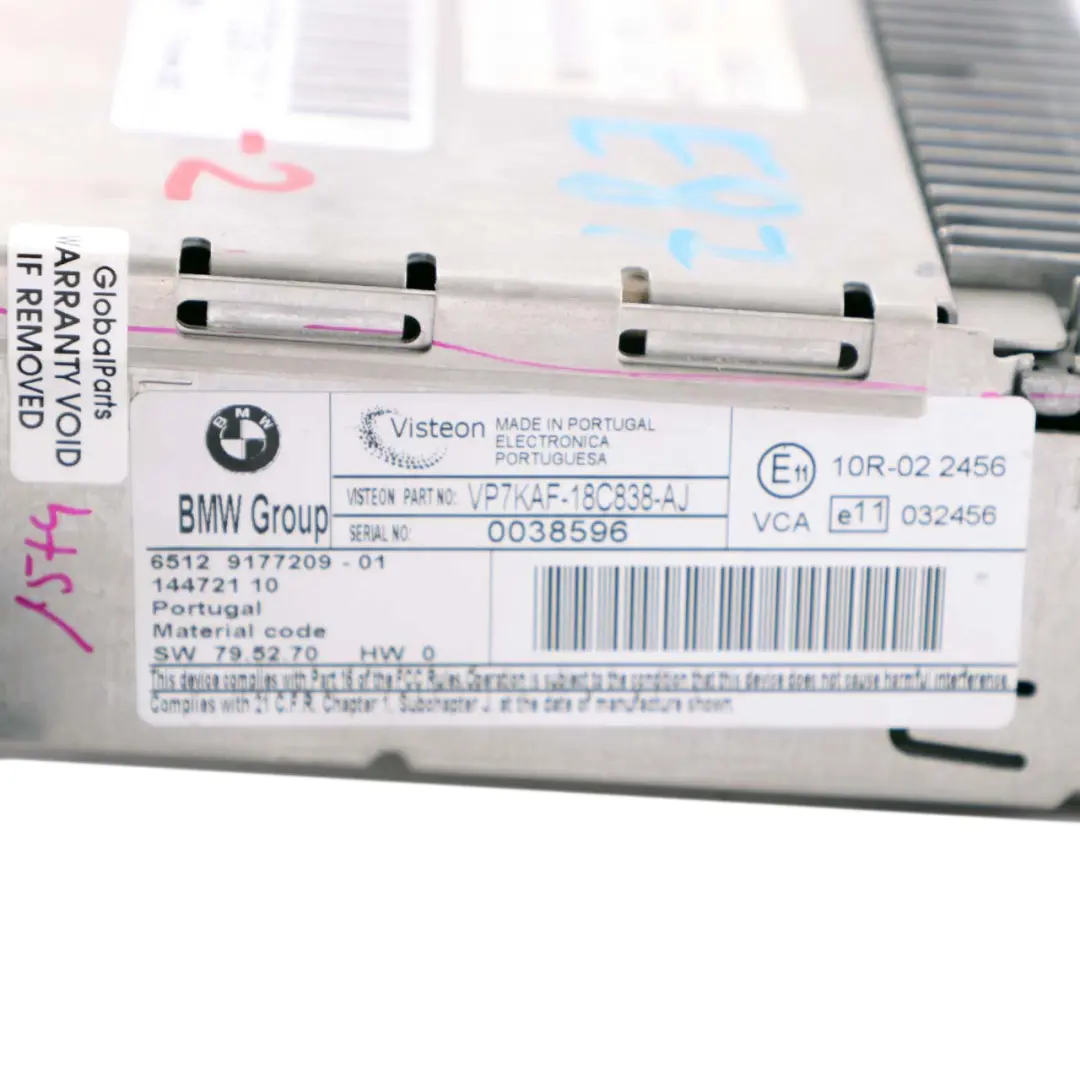 BMW 3 X1 E81 E82 E84 E87 E90 E91 E92 2 Radio Lettore audio CD aziendale - SKU 9177209-2 - Numero di parte 9177209