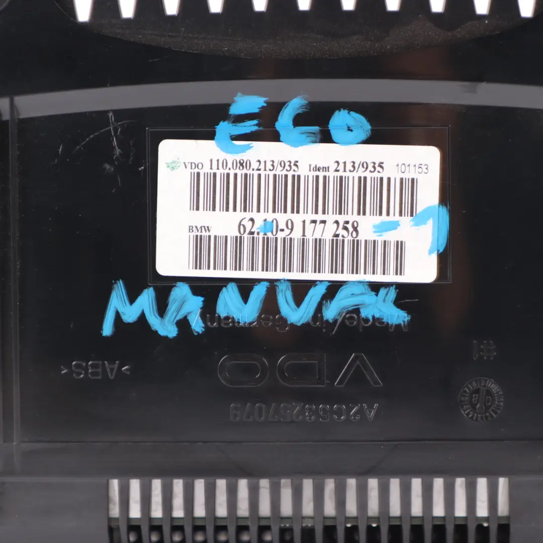  Instrument Cluster BMW E60 E61 Petrol Speedo Clocks Meter Manual - SKU 9177258-1 - Part number 9177258