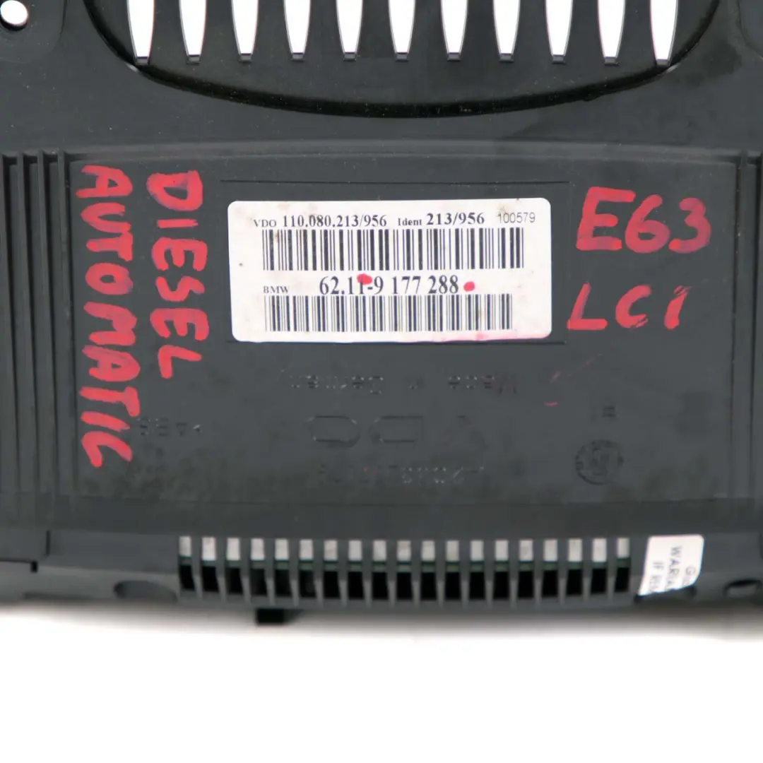 BMW 6 E63 E64 LCI M57N2 Instrument Cluster Speedo Clocks Automatic MPH - SKU 9177288 - Part number 9177288