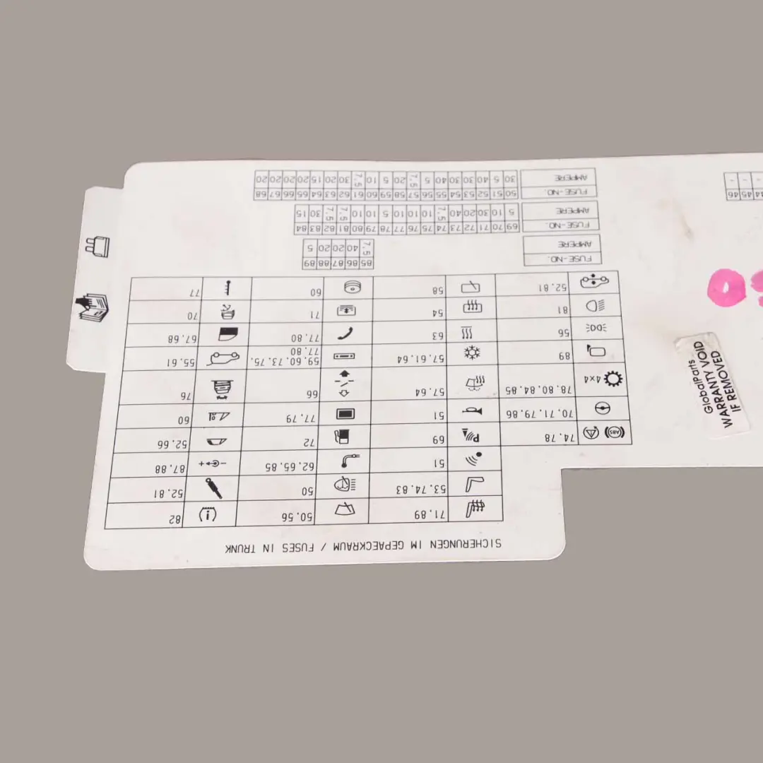 BMW E60 LCI E61 Map Fuse Box Grouping Diagram Card 9156547 - SKU 9177871 - Part number 9177871