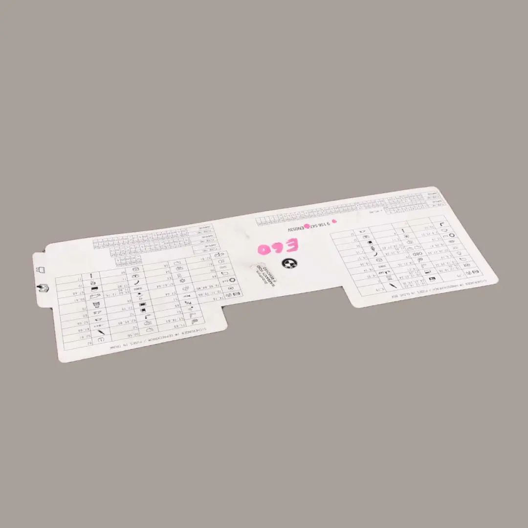 BMW E60 LCI E61 Map Fuse Box Grouping Diagram Card 9156547 - SKU 9177871 - Part number 9177871