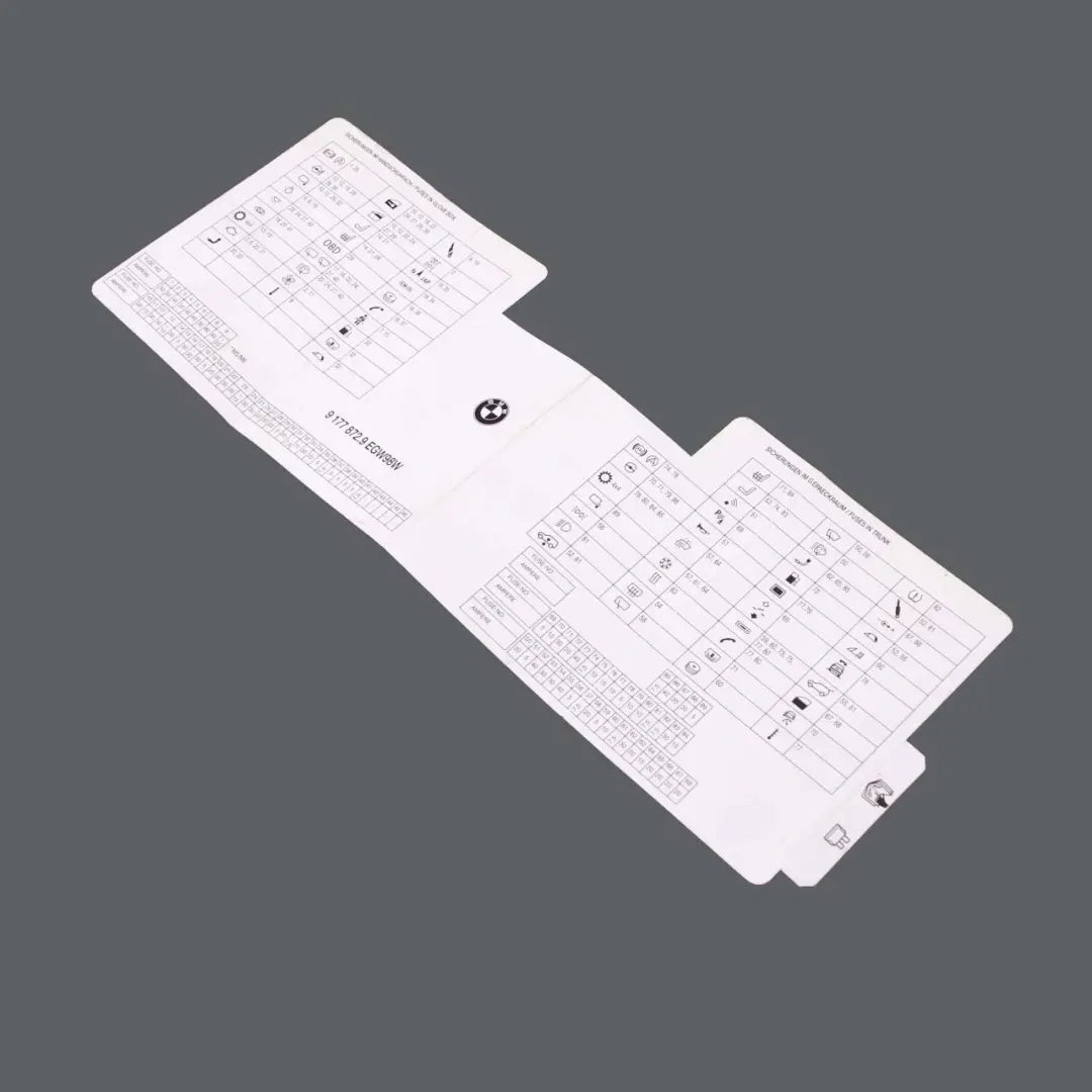 BMW 5 6 Series E61 E63 E64 LCI Map Card Fuse Box Grouping Diagram - SKU 9177872 - Part number 9177872
