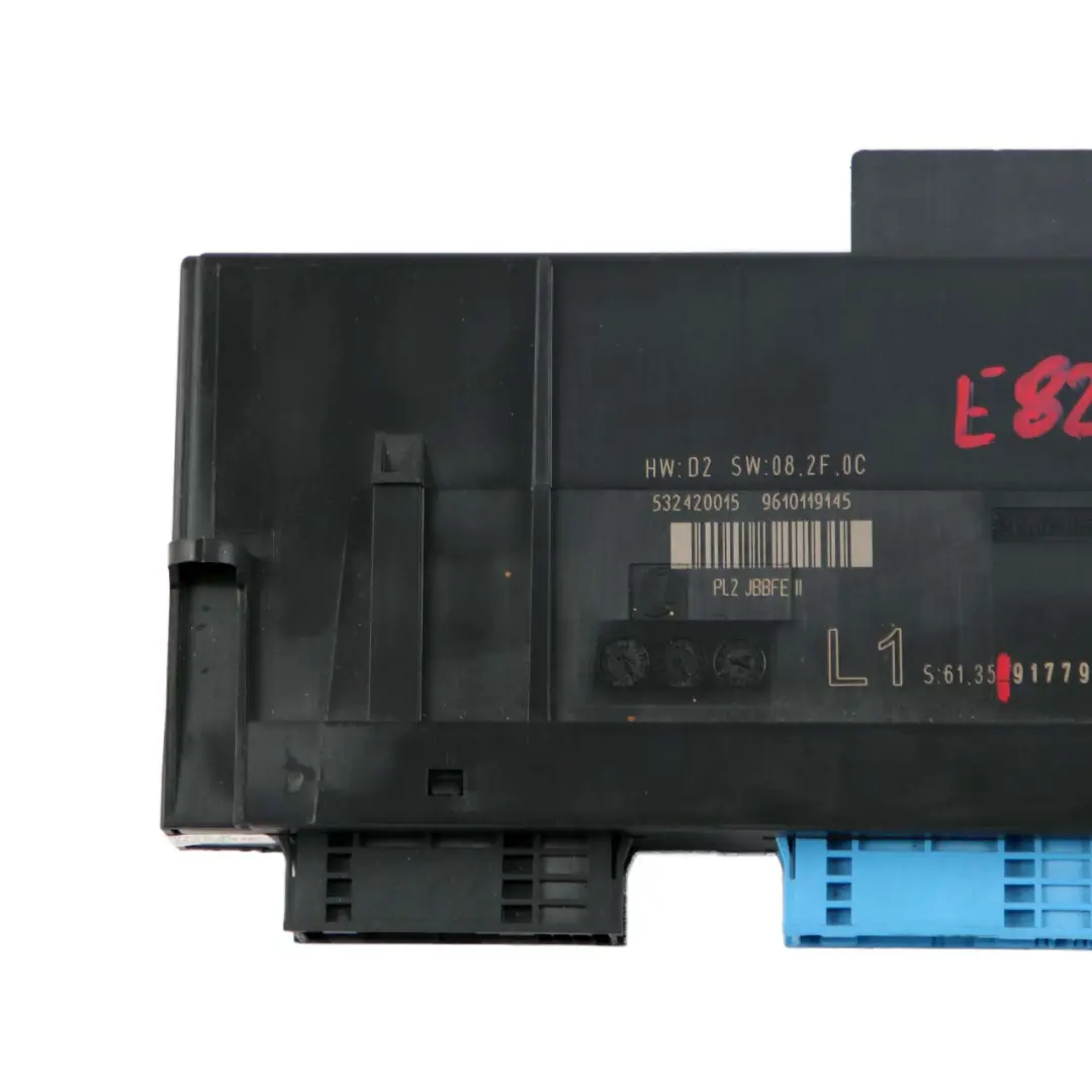 ECU module de controle de la carrosserie L1 PL2 JBBFE II pour BMW E82 Coupe à propos du numéro de pièce 9177978 BMW E82 Coupe ECU module de controle de la carrosserie L1 PL2 JBBFE II - SKU 9177978-1 - Numéro de pièce 9177978