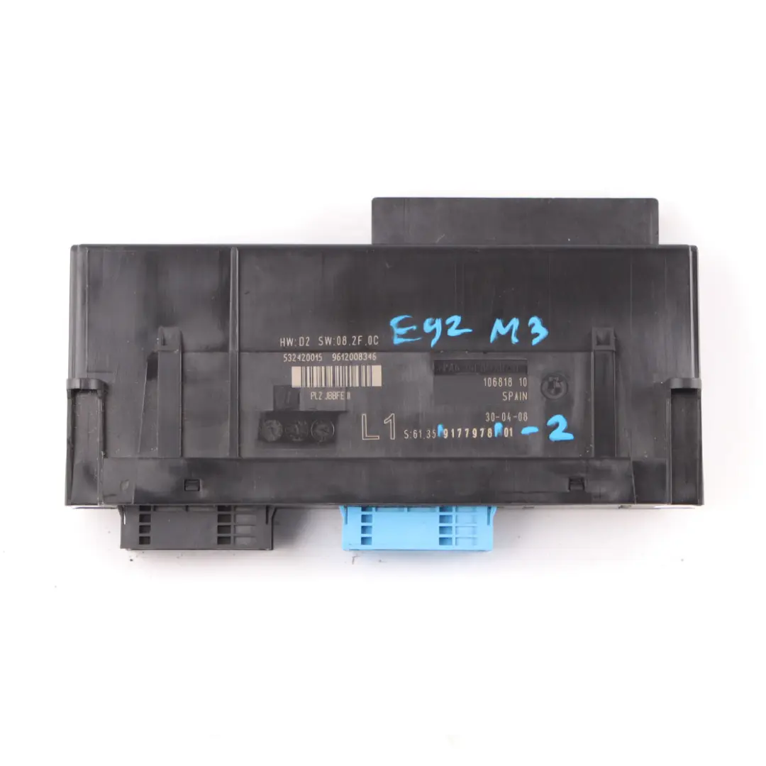 BMW E92 M3 ECU Body Control Module Junction Box L1 PL2 JBBFE III - SKU 9177978-2 - Part number 9177978
