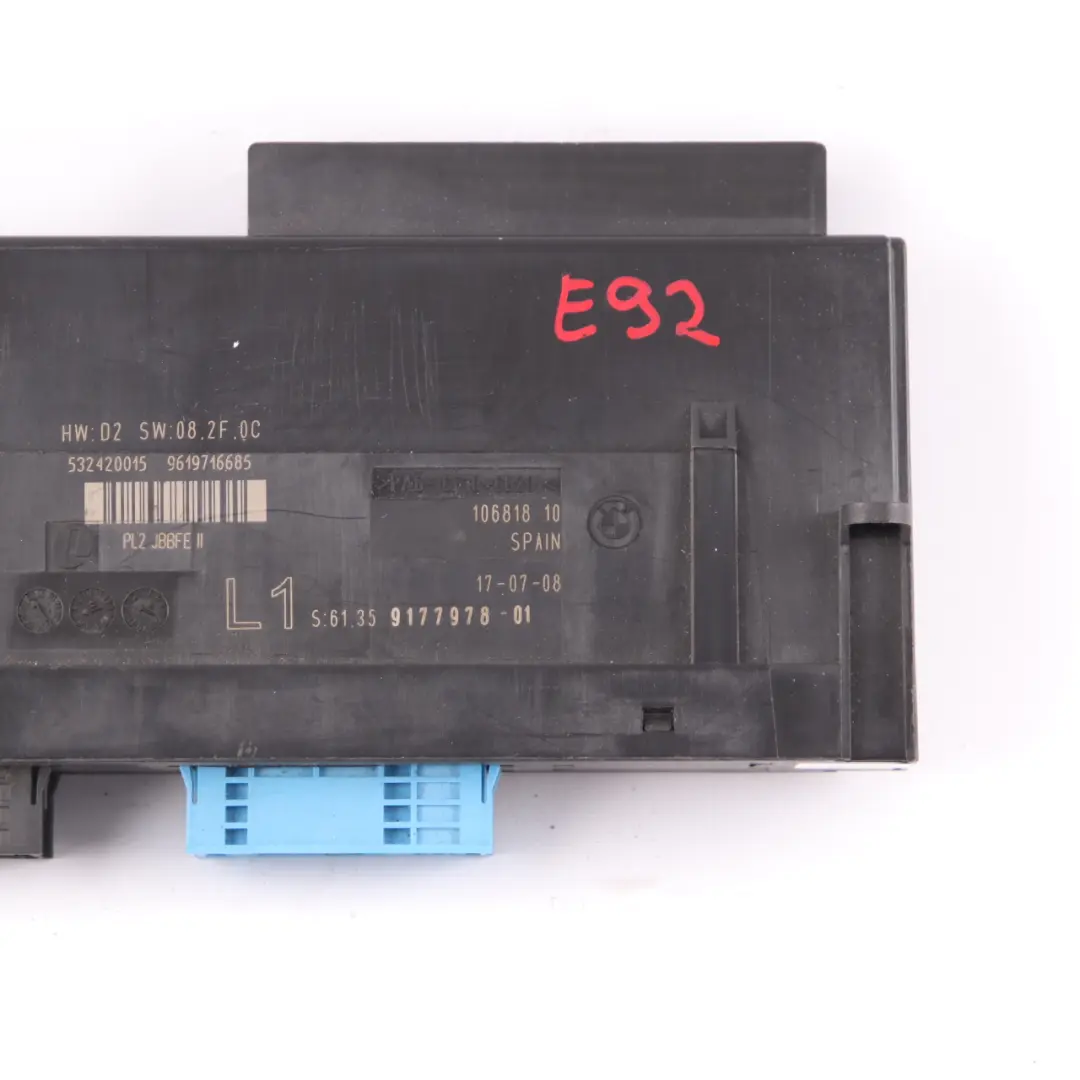Ecu Modulo Controllo Corpo Scatola Giunzione L1 Pl2 Jbbfe per BMW E92 con numero di parte 9177978 BMW E92 Ecu Modulo Controllo Corpo Scatola Giunzione L1 Pl2 Jbbfe - SKU 9177978 - Numero di parte 9177978