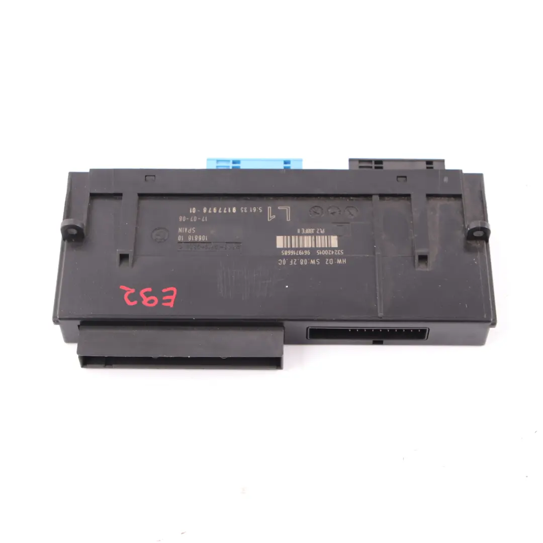 ECU Modulo De Control Del Cuerpo Caja De Conexiones L1 PL2 JBBFE para BMW E92 con número de pieza 9177978 BMW E92 ECU Modulo De Control Del Cuerpo Caja De Conexiones L1 PL2 JBBFE - SKU 9177978 - Número de pieza 9177978