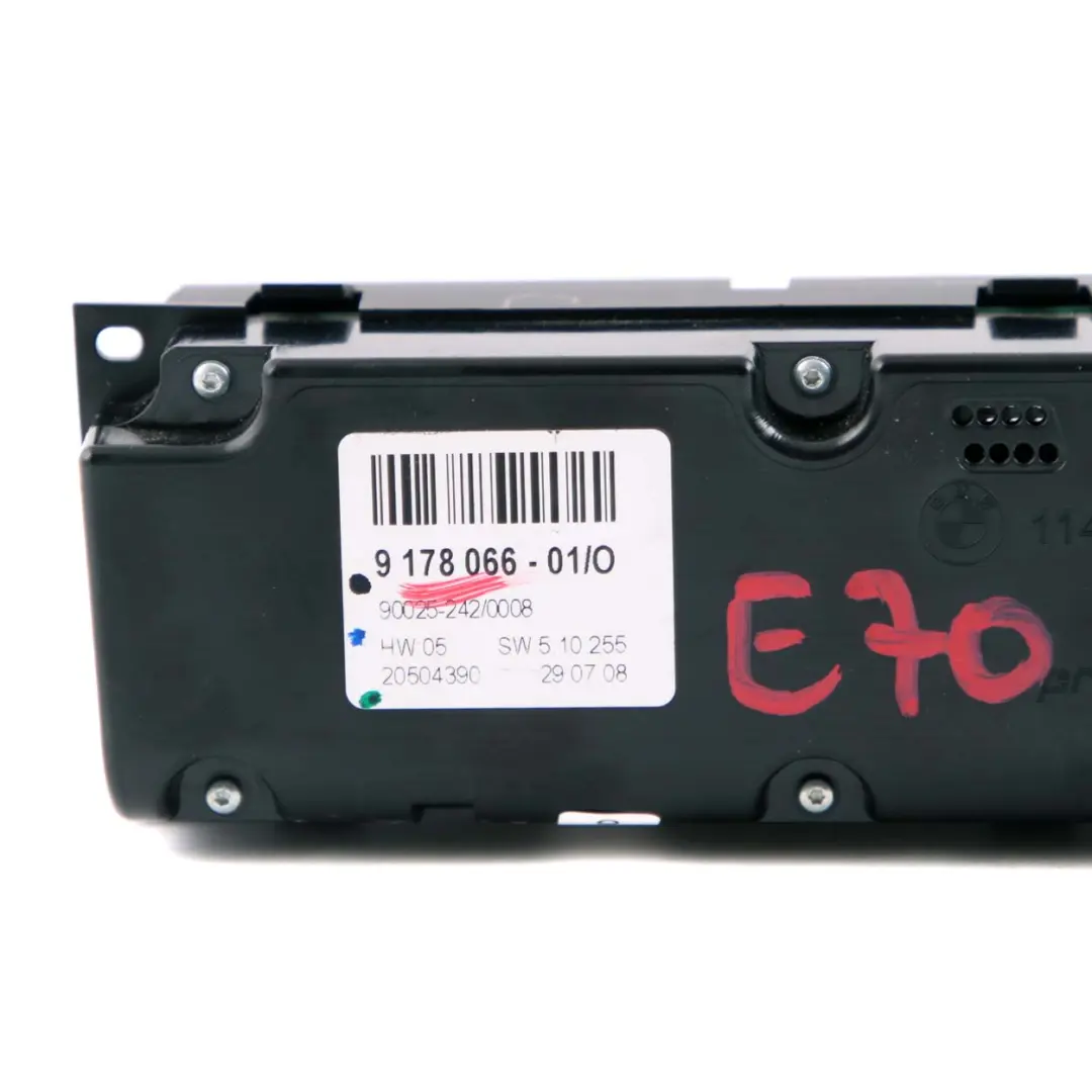 Air Control Panel BMW X5 X6 E70 E71 Unit Automatic Conditioning High - SKU 9178066 - Part number 9219974