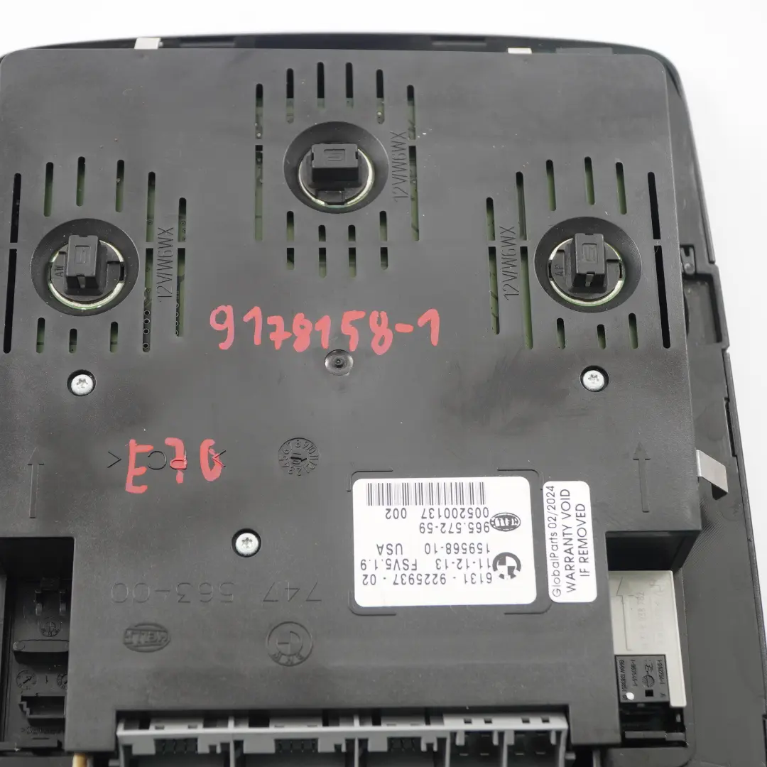 BMW X5 E70 X6 E71 Interior Roof Light Lamp Switch Unit Front Black - SKU 9178158-1 - Part number 9178158