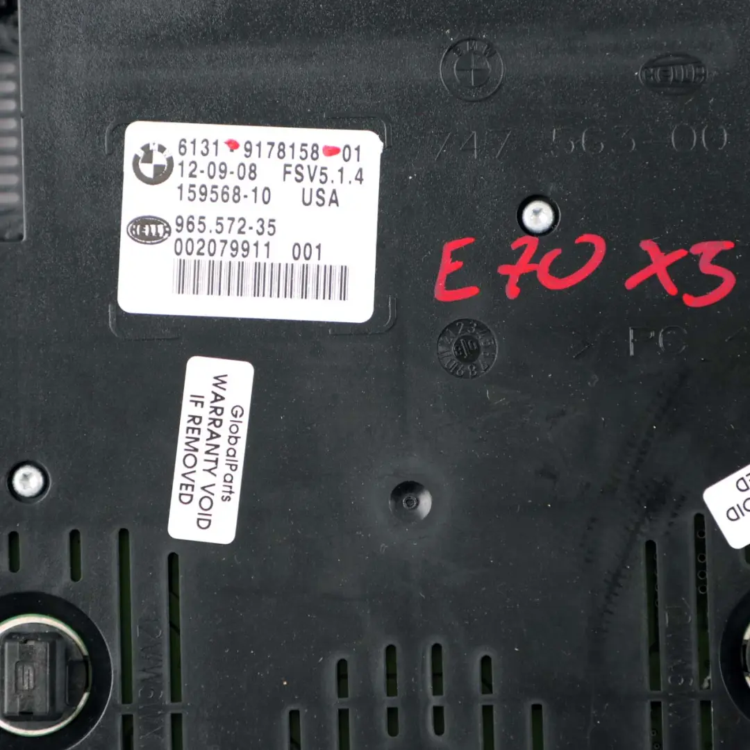 BMW X5 E70 X6 E71 Unità commutazione luce interna tetto anteriore Nero - SKU 9178158 - Numero di parte 9178158