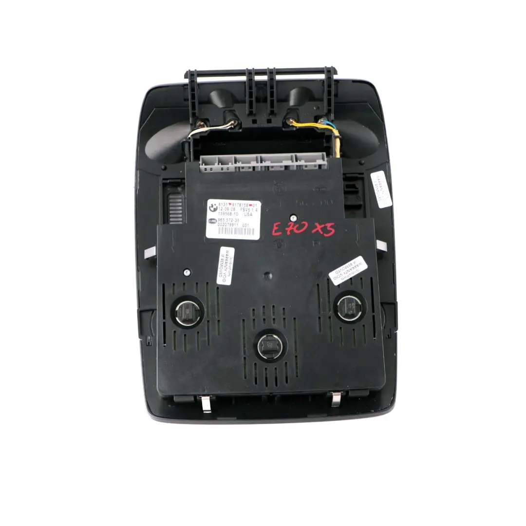 Interior Roof Light Lamp Switch Unit Front Black to BMW X5 E70 X6 E71 with Part number 9178158 BMW X5 E70 X6 E71 Interior Roof Light Lamp Switch Unit Front Black - SKU 9178158 - Part number 9178158