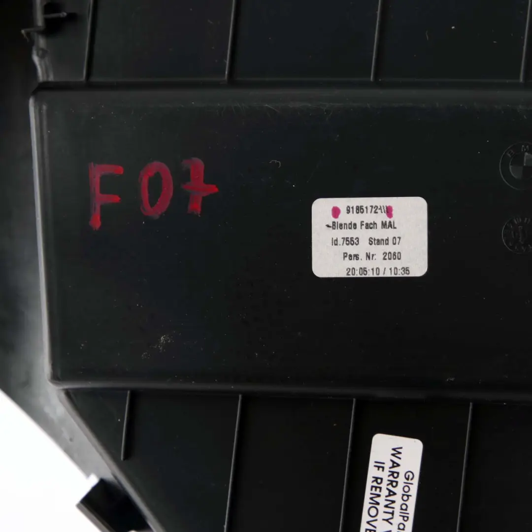BMW F07 GT Centre Console Cover Left N/S Trim Panel Storage Tray Insert 9185172 - SKU 9178695 - Part number 9178695