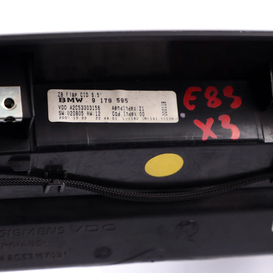 BMW X3 E83 Board Monitor Central Information Display Screen 6,5" - SKU 9179595 - Part number 9179595