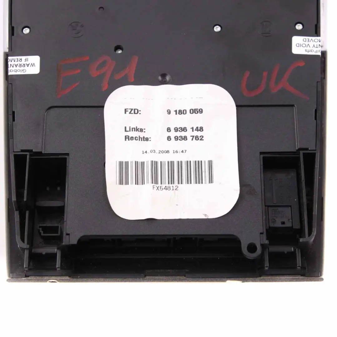BMW E84 E91 Switch Unit Roof Light Control Headliner Module Black - SKU 9180059 - Part number 9180059
