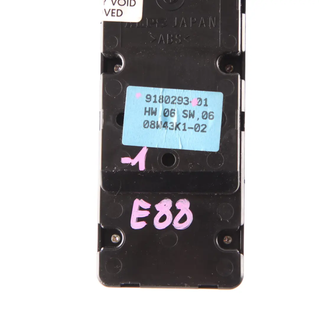 BMW E88 Convertible Window Lifter Switch Driver's Side Door Panel - SKU 9180293-1 - Part number 9180293