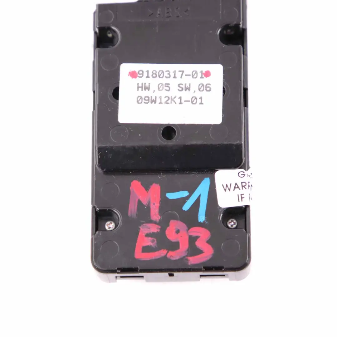 Lifter Switch BMW E89 E93 Convertible Window Driver's Side Roof Folding to with Part number 9180317 Lifter Switch BMW E89 E93 Convertible Window Driver's Side Roof Folding - SKU 9180317-1 - Part number 9180317
