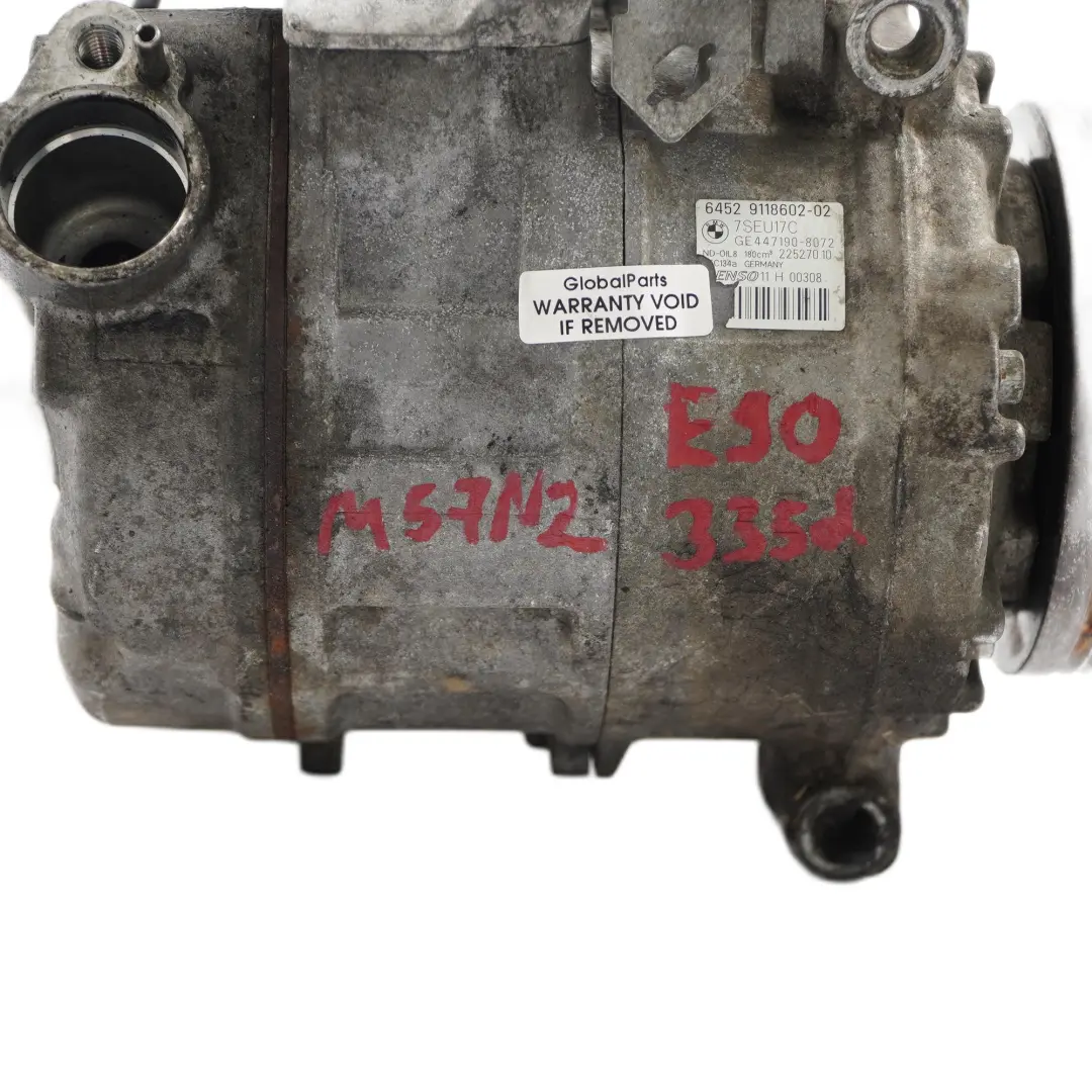 Air Conditioning Compressor BMW E60 E90 335d 530d Diesel M57N2 A/C Pump 9118602 - SKU 9180548 - Part number 6935613