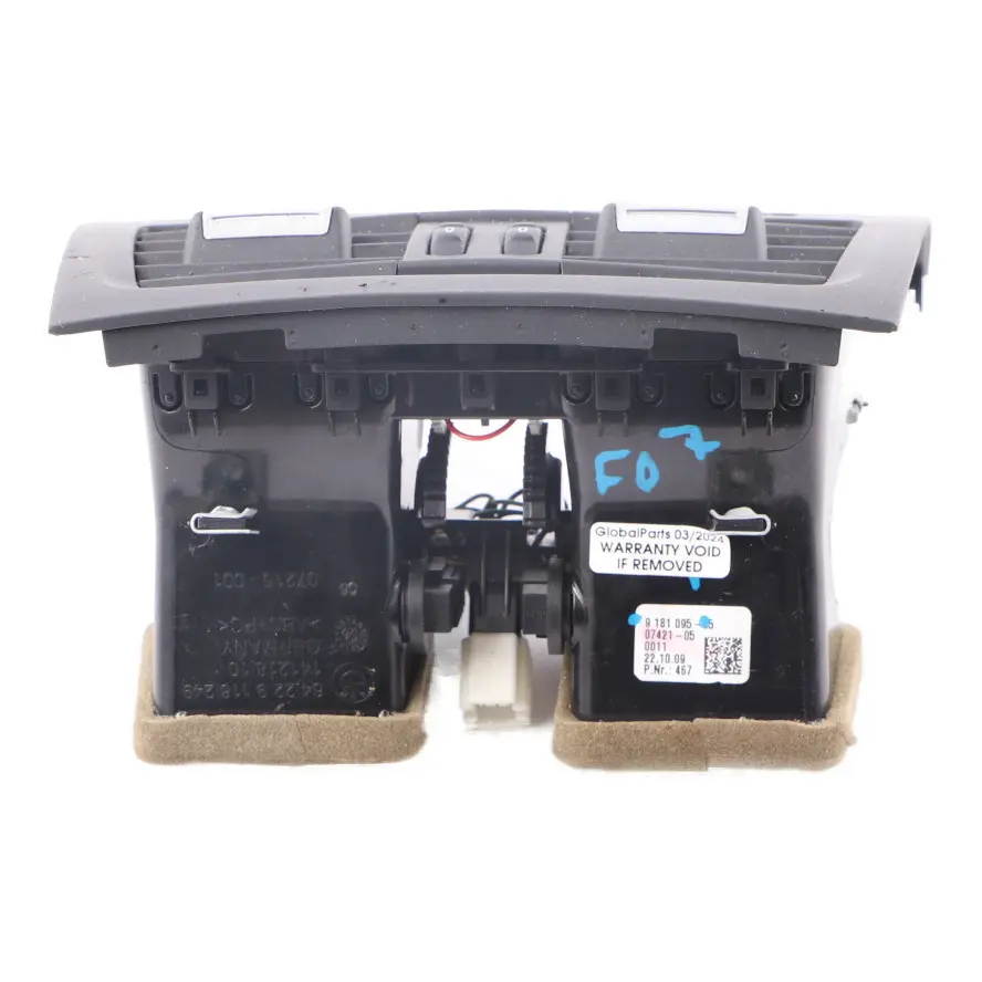 BMW F07 GT Air Vents Rear Centre Air Duct Panel Cover Cabin Ventilation - SKU 9181095 - Part number 9181095