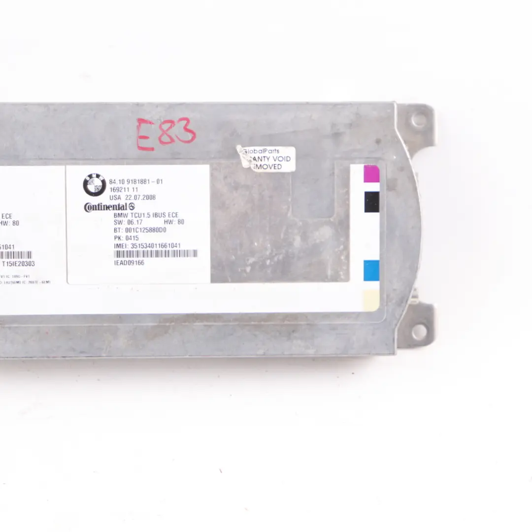 Telematik Bluetooth Steuergerät Modul für BMW X3 E83 mit Teilenummer 9181881 BMW X3 E83 Telematik Bluetooth Steuergerät Modul - SKU 9181881 - Teilenummer 9181881