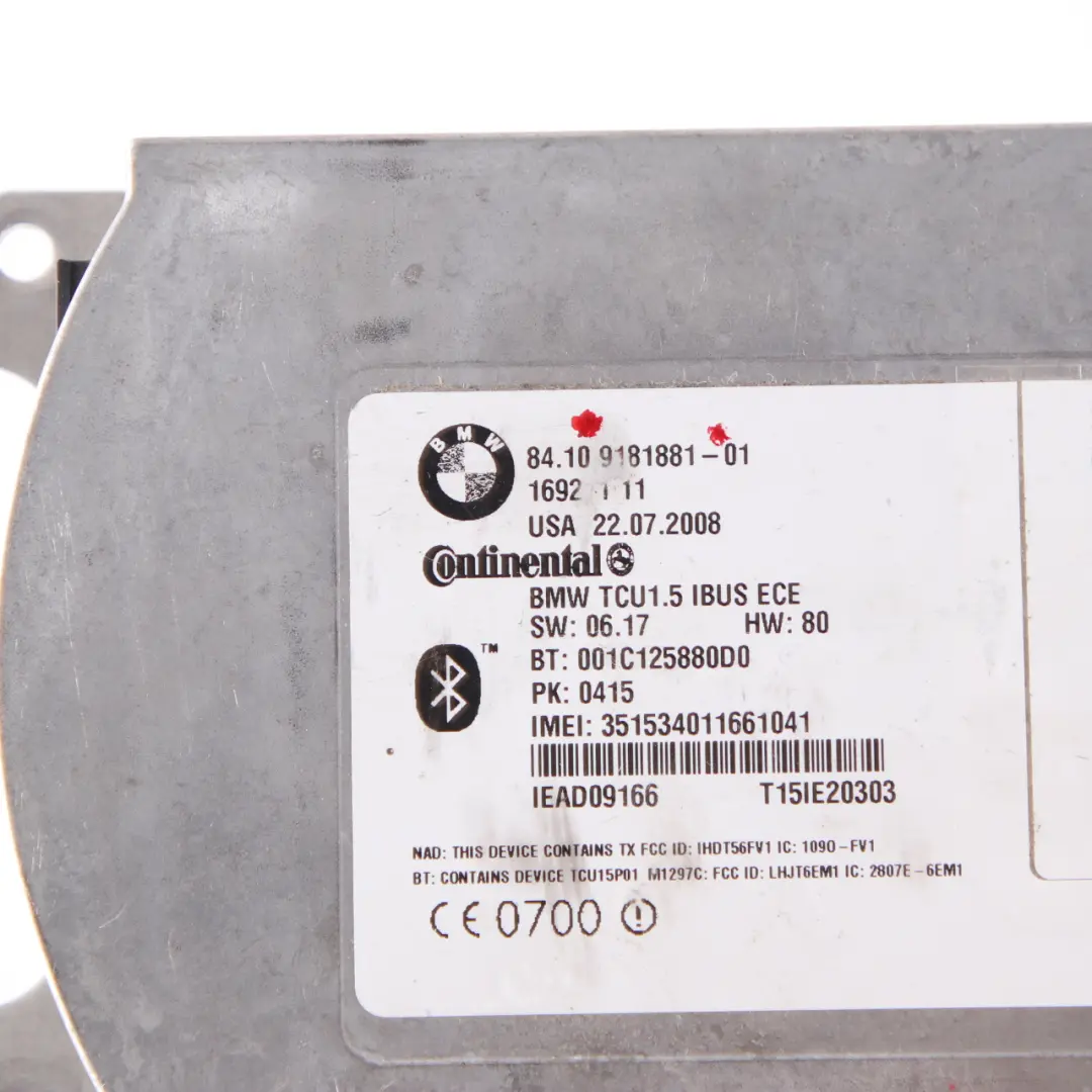 Moduł Telematics Bluetooth do BMW X3 E83 o numerze 9181881 BMW X3 E83 Moduł Telematics Bluetooth - SKU 9181881 - Numer Części 9181881