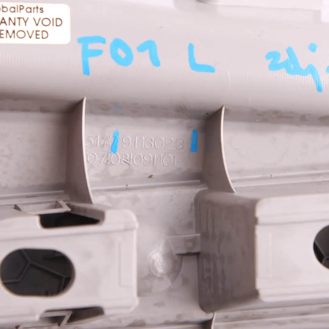 Strip Entrance Inner Rear Left N/S Everest Grey 9113023 to BMW F01 Cover with Part number 9182585 BMW F01 Cover Strip Entrance Inner Rear Left N/S Everest Grey 9113023 - SKU 9182585 - Part number 9182585