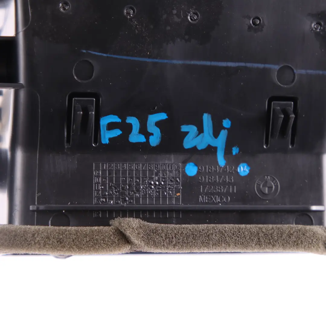 Vent BMW F25 F26 Frischluftgitter Mitte Chrom für Dash mit Teilenummer 9184742 Dash Vent BMW F25 F26 Frischluftgitter Mitte Chrom - SKU 9184742 - Teilenummer 9184742