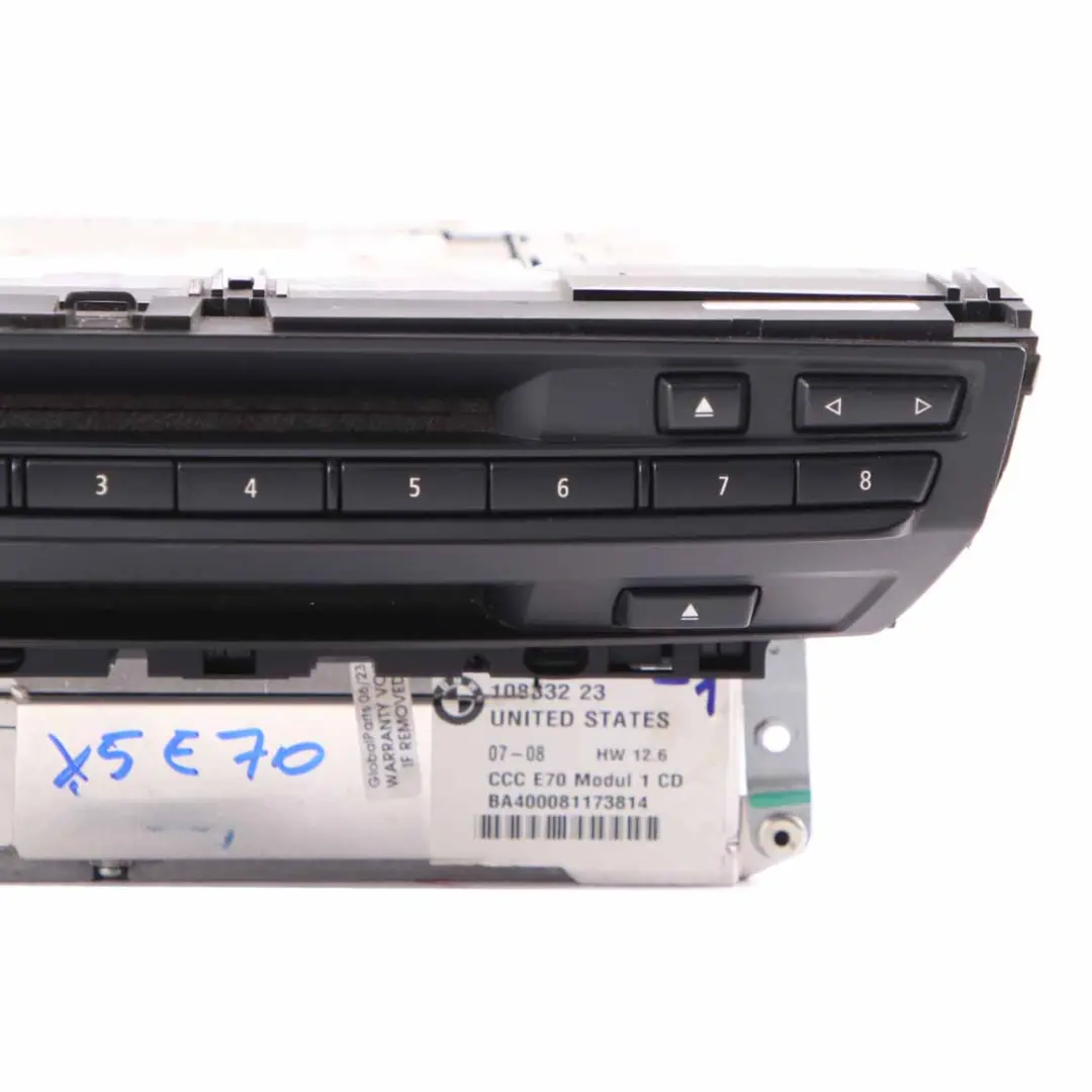 BMW X5 Series E70 CCC Professional Radio CD Player Navigation Unit - SKU 9185542-1 - Part number 9185542