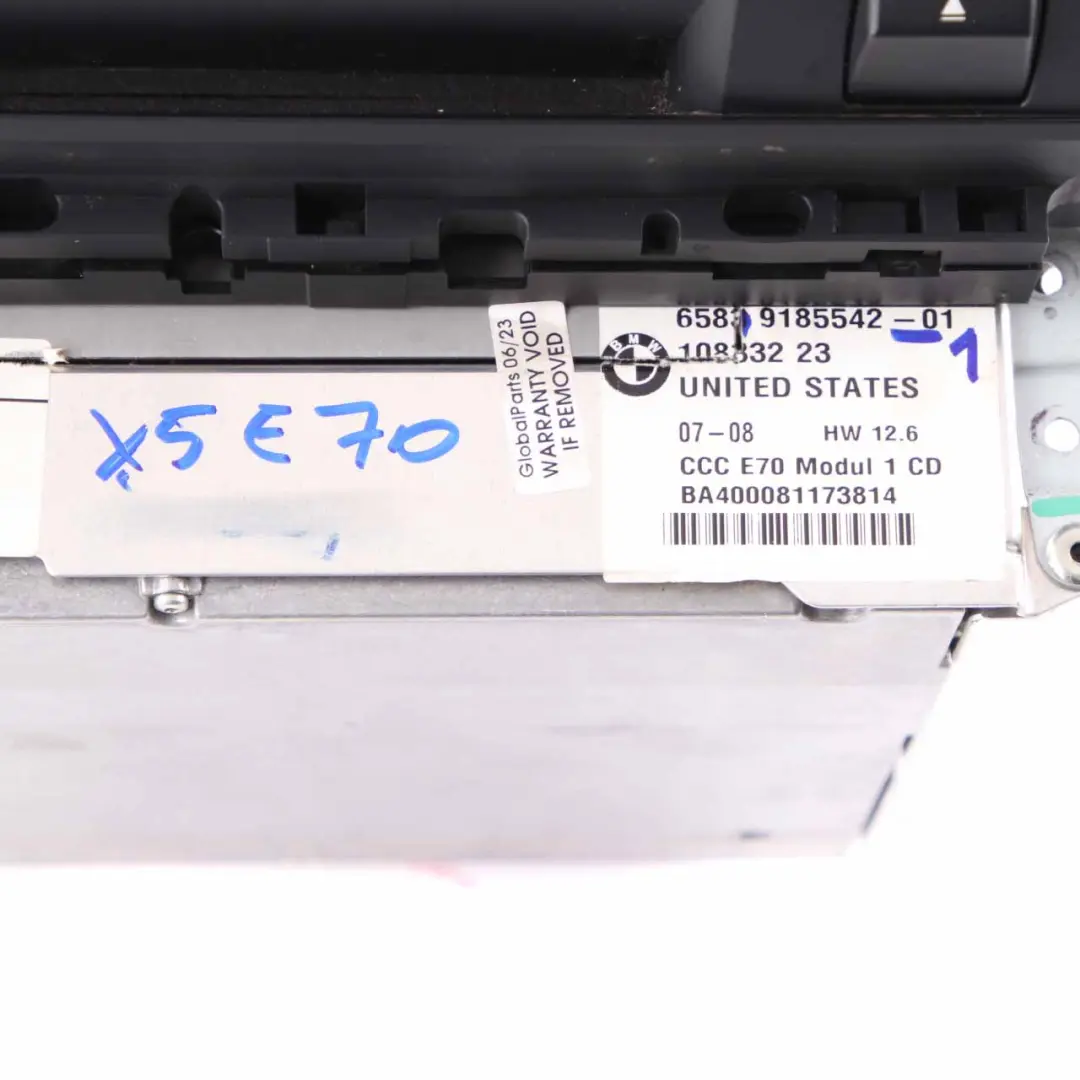 BMW X5 Series E70 CCC Professional Radio CD Player Navigation Unit - SKU 9185542-1 - Part number 9185542