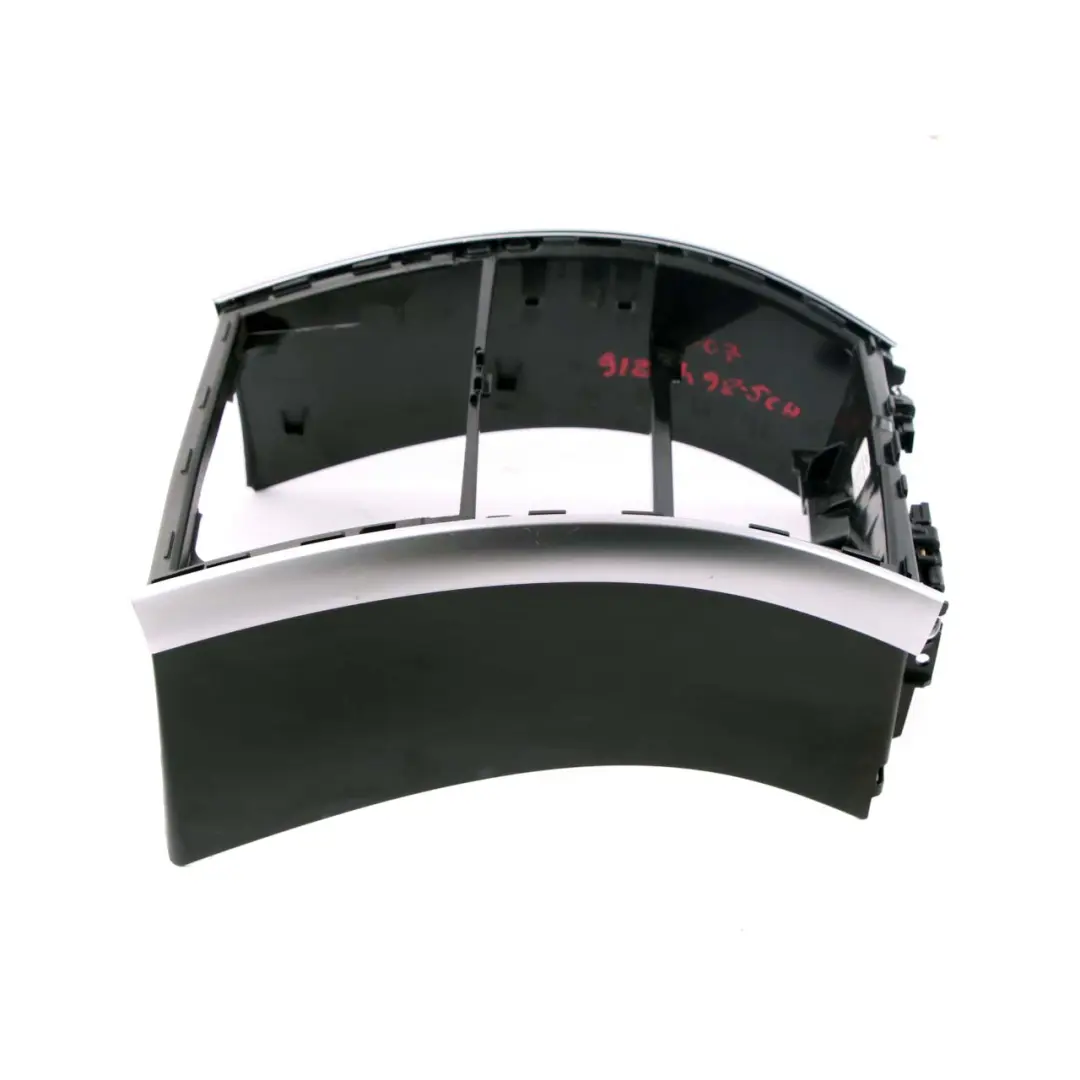 Consola Central Trasera Cubierta Panel Negro Cromo para BMW F07 GT con número de pieza 9187498 BMW F07 GT Consola Central Trasera Cubierta Panel Negro Cromo - SKU 9187498 - Número de pieza 9187498