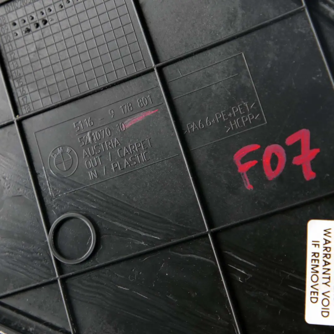 Front Left N/S Centre Console Trim Panel Cover Black to BMW 5 F07 GT with Part number 9187509 BMW 5 F07 GT Front Left N/S Centre Console Trim Panel Cover Black - SKU 9187509 - Part number 9187509