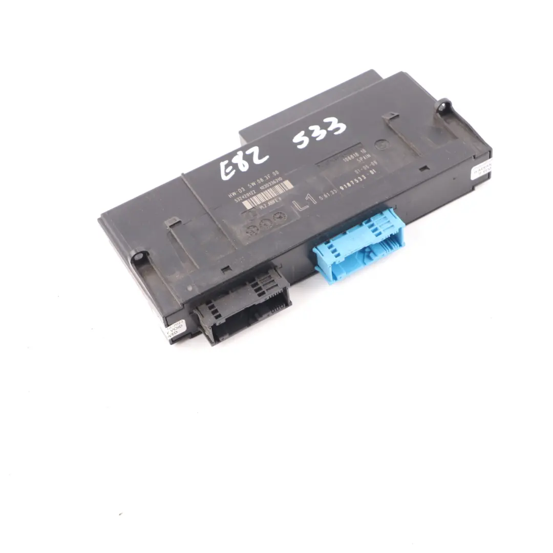 BMW E82 Boîte jonction du module de commande de la carrosserie L1 PL2 JBBFE II - SKU 9187533-1 - Numéro de pièce 9187533