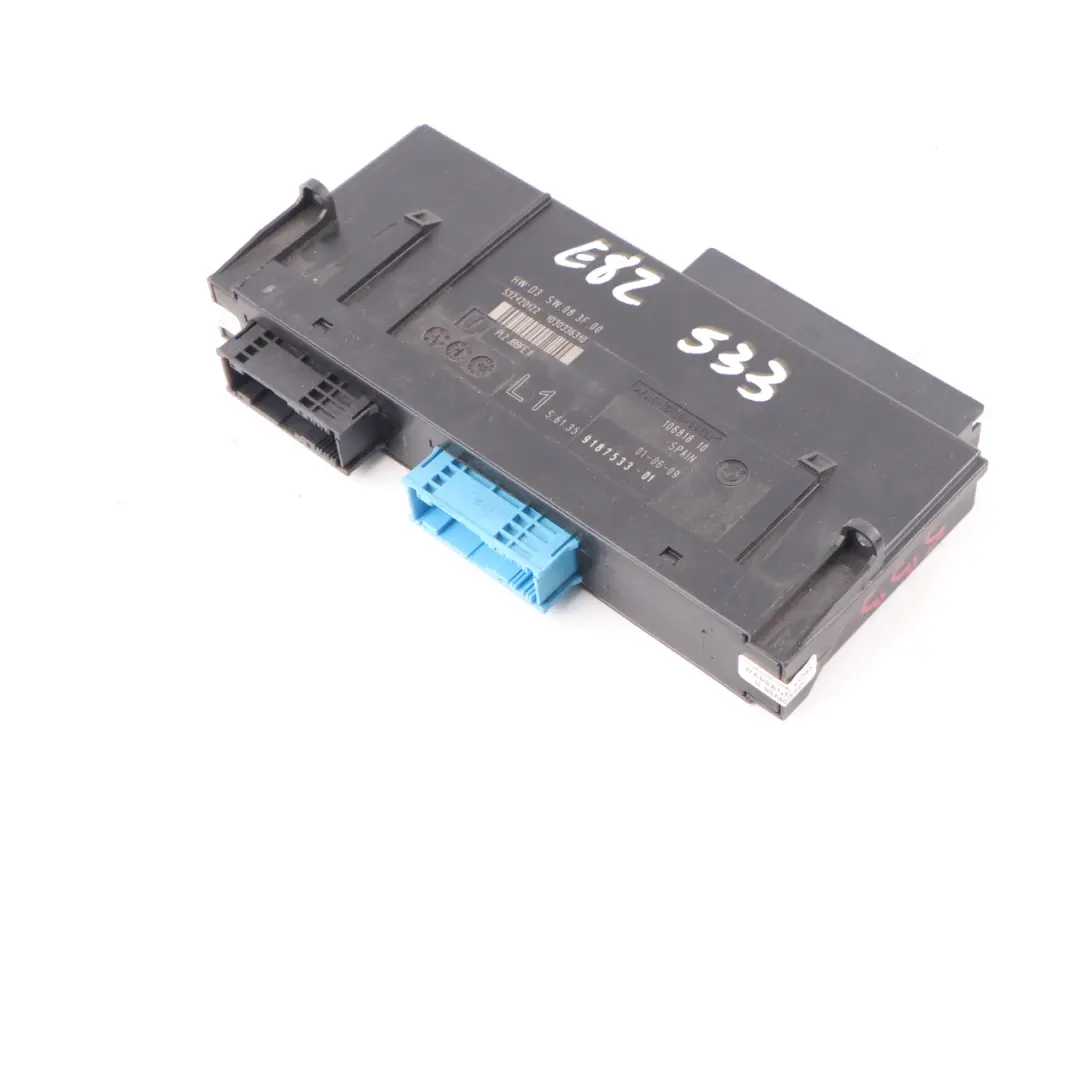BMW E82 Boîte jonction du module de commande de la carrosserie L1 PL2 JBBFE II - SKU 9187533-1 - Numéro de pièce 9187533
